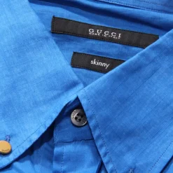 Gucci Skinny Shirt in Electric Blue-Heren Overhemden