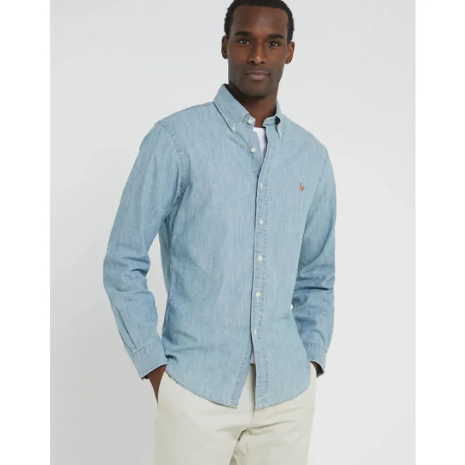 Polo Ralph Lauren Slim Fit Chambray Overhemd-Heren Overhemden