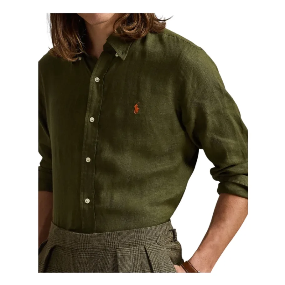 Ralph Lauren Slim Fit Linnen Overhemd-Heren Overhemden
