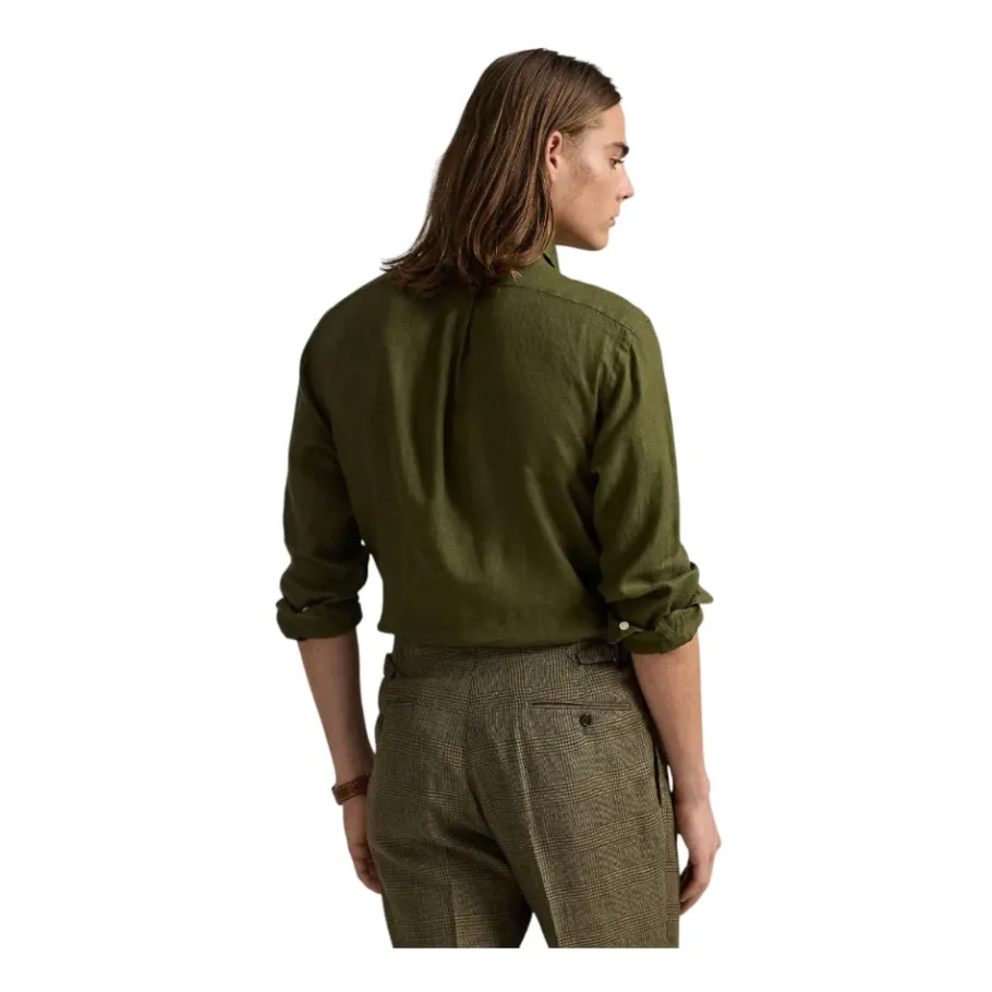 Ralph Lauren Slim Fit Linnen Overhemd-Heren Overhemden
