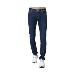 Jacob Cohën Slim Fit Navy Jeans met Gele Plooi - Nick Model-Heren Jeans