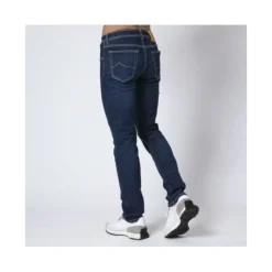 Jacob Cohën Slim Fit Navy Jeans met Gele Plooi - Nick Model-Heren Jeans