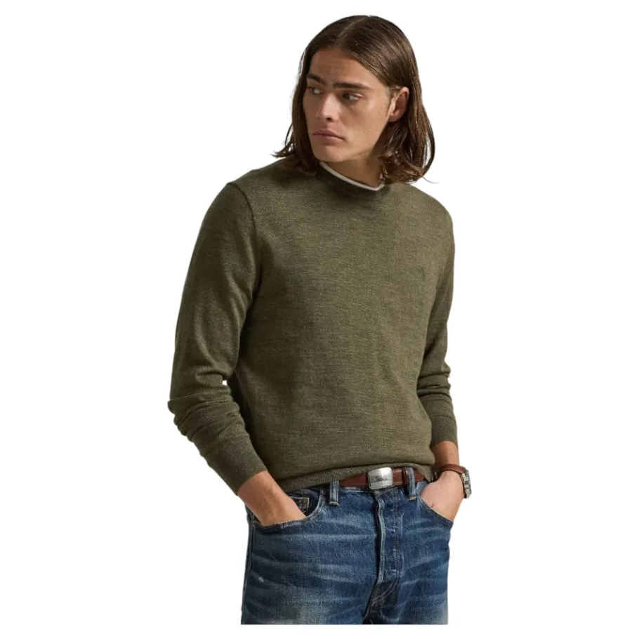 Ralph Lauren Slim Fit Wasbare Wollen Crewneck Trui-Heren Truien & Vesten