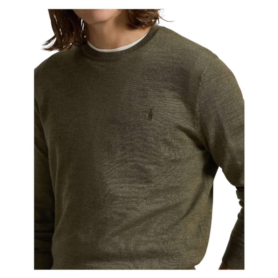 Ralph Lauren Slim Fit Wasbare Wollen Crewneck Trui-Heren Truien & Vesten