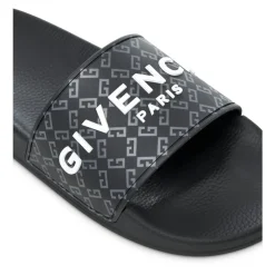 Givenchy Slip-On Monogram Rubber Slippers-Heren Slippers