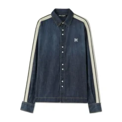Palm Angels Stijlvol Denim Overshirt-Heren Overhemden