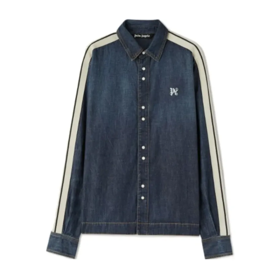 Palm Angels Stijlvol Denim Overshirt-Heren Overhemden