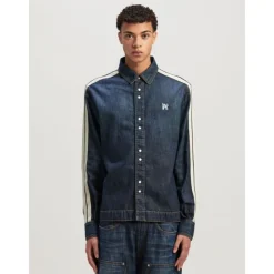 Palm Angels Stijlvol Denim Overshirt-Heren Overhemden