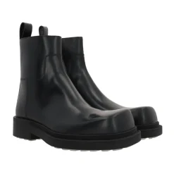 Bottega Veneta Stijlvolle leren enkellaarzen met rubberen zool-Heren Laarzen