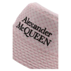 Alexander McQueen Stijlvolle Omkeerbare Blackylon Hoed-Heren Hoeden