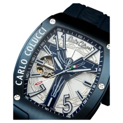 Carlo Colucci Stijlvolle roestvrijstalen siliconen horloge-Heren Horloges