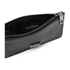 Dolce & Gabbana Stijlvolle Textuur Logo-Plaque Portemonnee-Heren Portefeuilles