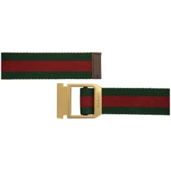 Gucci Stoffen Riem met Leren Details-Heren Riemen