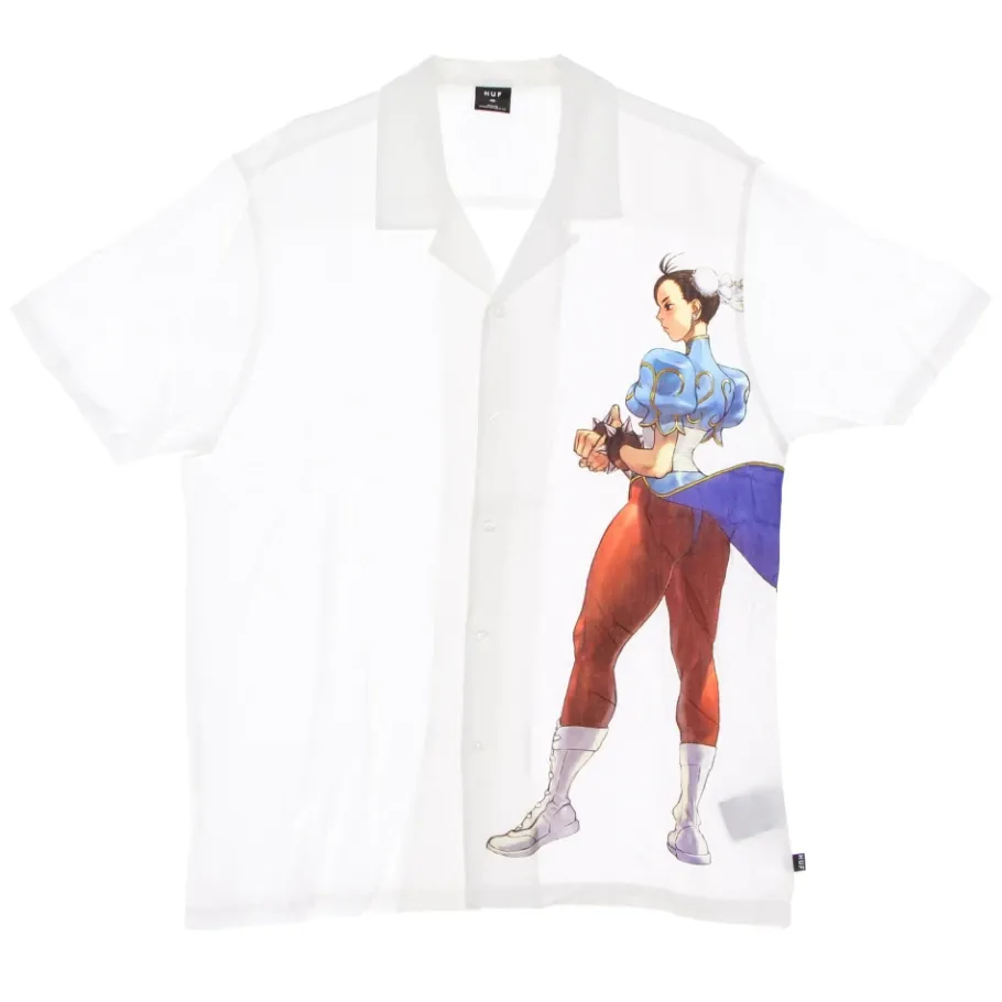 HUF Street Fighter Resort Shirt Korte Mouw-Heren Overhemden