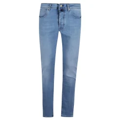 Incotex Stretch Denim Jeans met Suède Patch-Heren Jeans