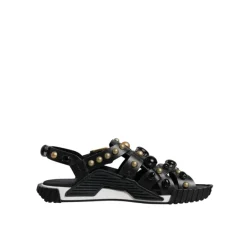Dolce & Gabbana Studded Leren Slide Sandalen met Logo-Heren Sandalen