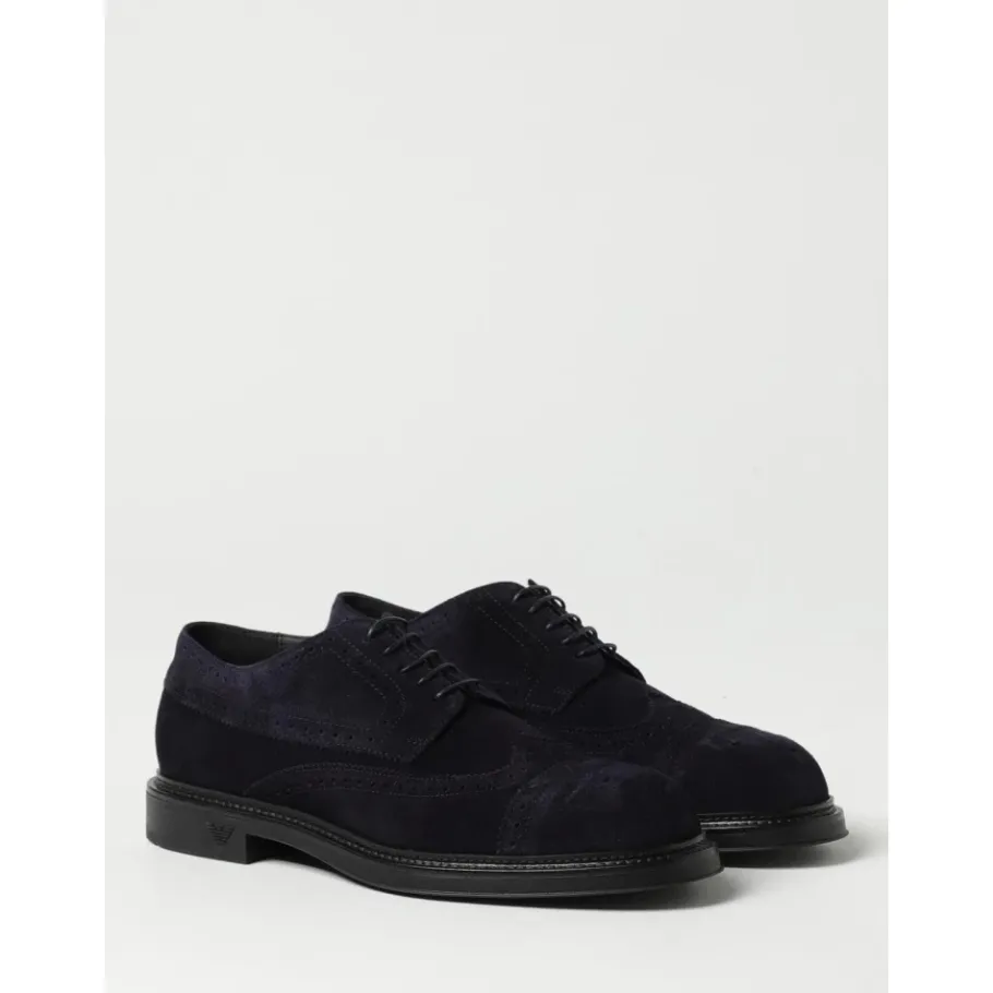 Emporio Armani Suède Brogue Veterschoenen-Heren Nette Schoenen