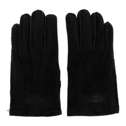 Moschino Suède handschoenen met geborduurd logo-Heren Handschoenen