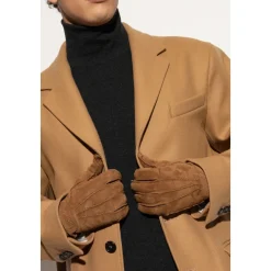 Moschino Suède handschoenen met geborduurd logo-Heren Handschoenen