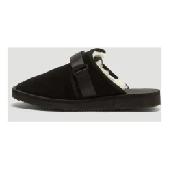 Suicoke Suède Sandalen met Shearling Voering-Heren Pantoffels