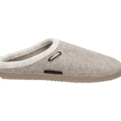 Giesswein Taupe Slipper met Vacht Voering-Heren Pantoffels