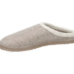 Giesswein Taupe Slipper met Vacht Voering-Heren Pantoffels