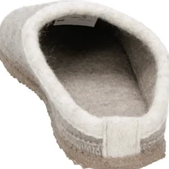 Giesswein Taupe Slipper met Vacht Voering-Heren Pantoffels