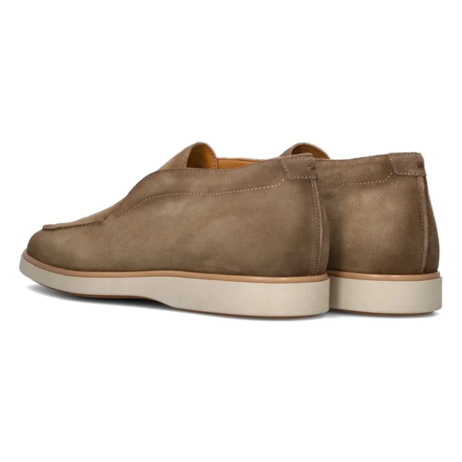 Magnanni Taupe suède instappers-Heren Instappers & Slip Ons