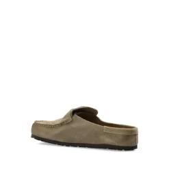Birkenstock Taupe Suède Leren Sandalen-Heren Instappers & Slip Ons