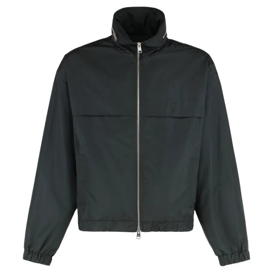 Ami Paris Technische Stoffen Jas met Rits en Capuchon-Heren Jassen