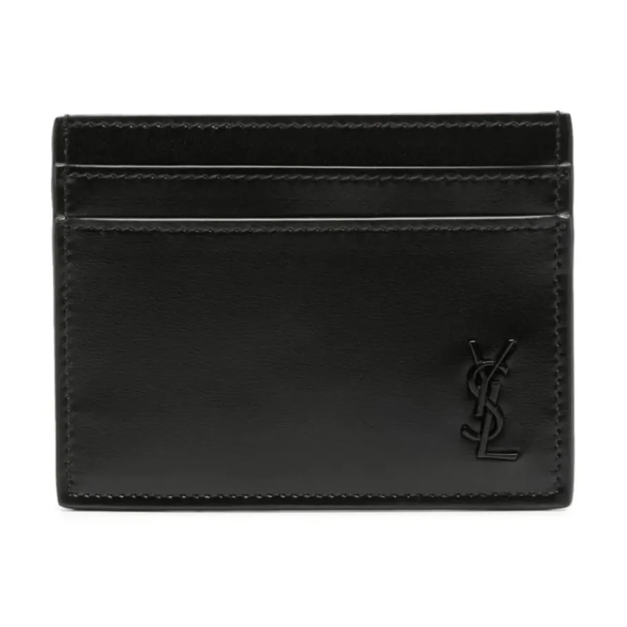 Saint Laurent Tiny Cassandre Card Holder-Heren Portefeuilles
