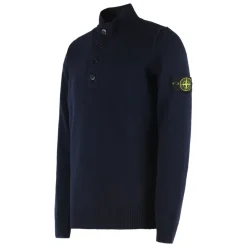 Stone Island Trui met Korte Rits en Vilt Details-Heren Truien & Vesten