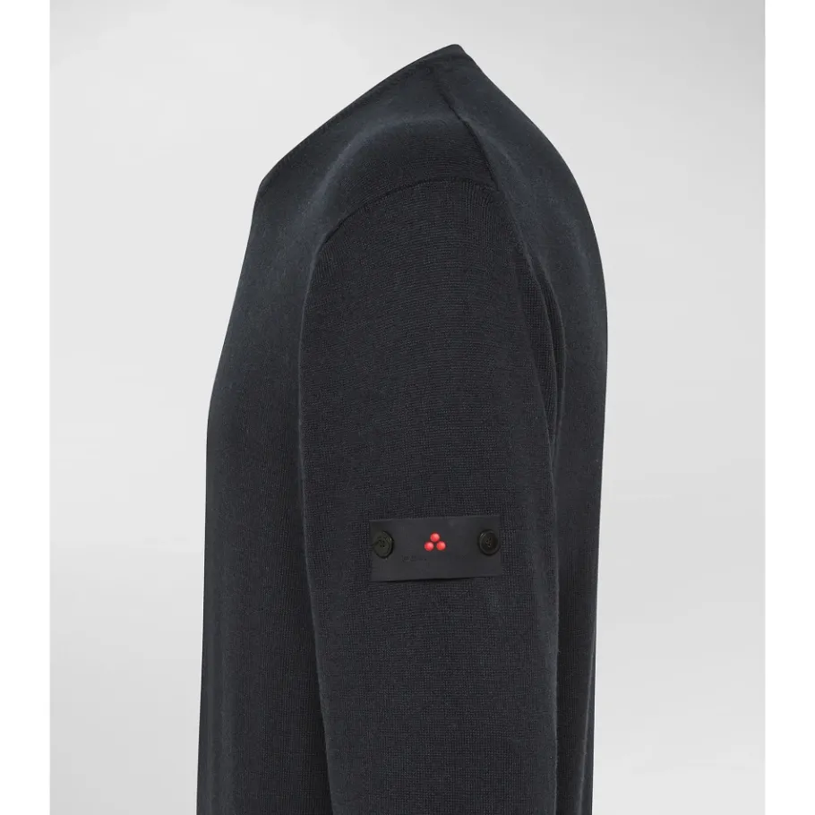 Peuterey Trui van wol en katoen met ronde hals-Heren Truien & Vesten