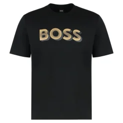 Hugo T-shirt van katoen met contrasterend logo-Heren Shirts