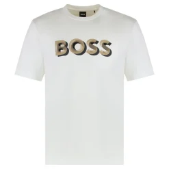 Hugo T-shirt van katoen met contrasterend logo-Heren Shirts