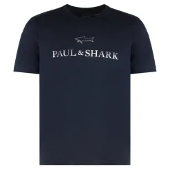 Paul & Shark T-shirt van katoenen jersey met logo print-Heren Shirts