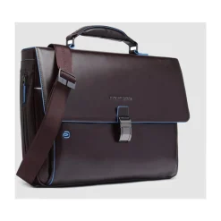 Piquadro Uitbreidbare leren aktetas-Heren Tassen