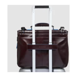 Piquadro Uitbreidbare leren aktetas-Heren Tassen