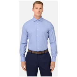 Boggi Milano ULTIMATE NON IRON Regular Fit Katoen Dobby Overhemd-Heren Overhemden