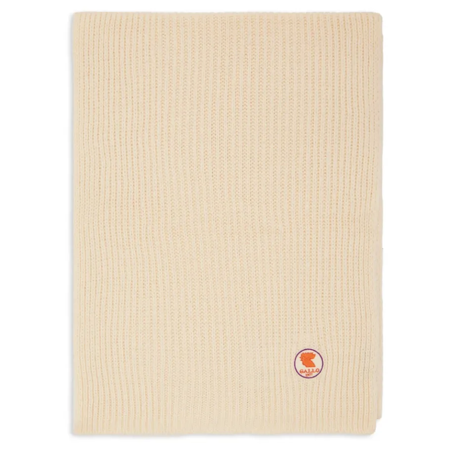 GALLO Unisex effen witte geribbelde sjaal-Heren Sjaals