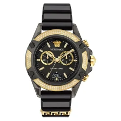 Versace Unisex Horloge Icon Active Gouden Wijzerplaat e Siliconen Band VEZ701723-Heren Horloges
