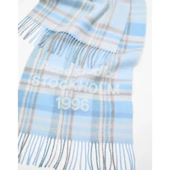 Acne Studios Venus Check Aqua Blue Beige Sjaal-Heren Sjaals