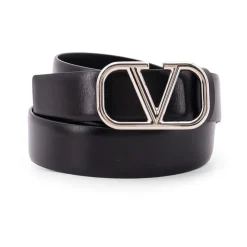 Valentino Garavani Verstelbare leren riem met metalen gesp-Heren Riemen