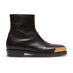 Balmain Vierkante boots in gestructureerd leer-Heren Laarzen