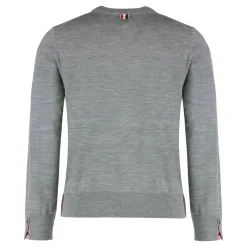 Thom Browne Virgin Wool Crew Neck Sweater-Heren Truien & Vesten