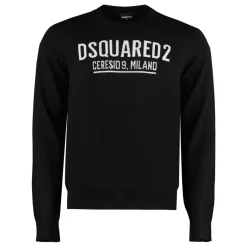 Dsquared2 Virgin wool sweater met ronde hals-Heren Truien & Vesten