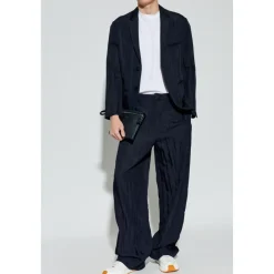 Giorgio Armani Viscose Technical Twill Flat-Front Broek-Heren Broeken