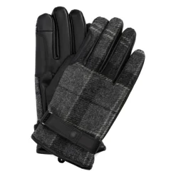 Barbour Waterdichte Tartan Wolmix Leren Handschoenen-Heren Handschoenen