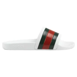 Gucci Web Rubber Slide Sandalen-Heren Slippers