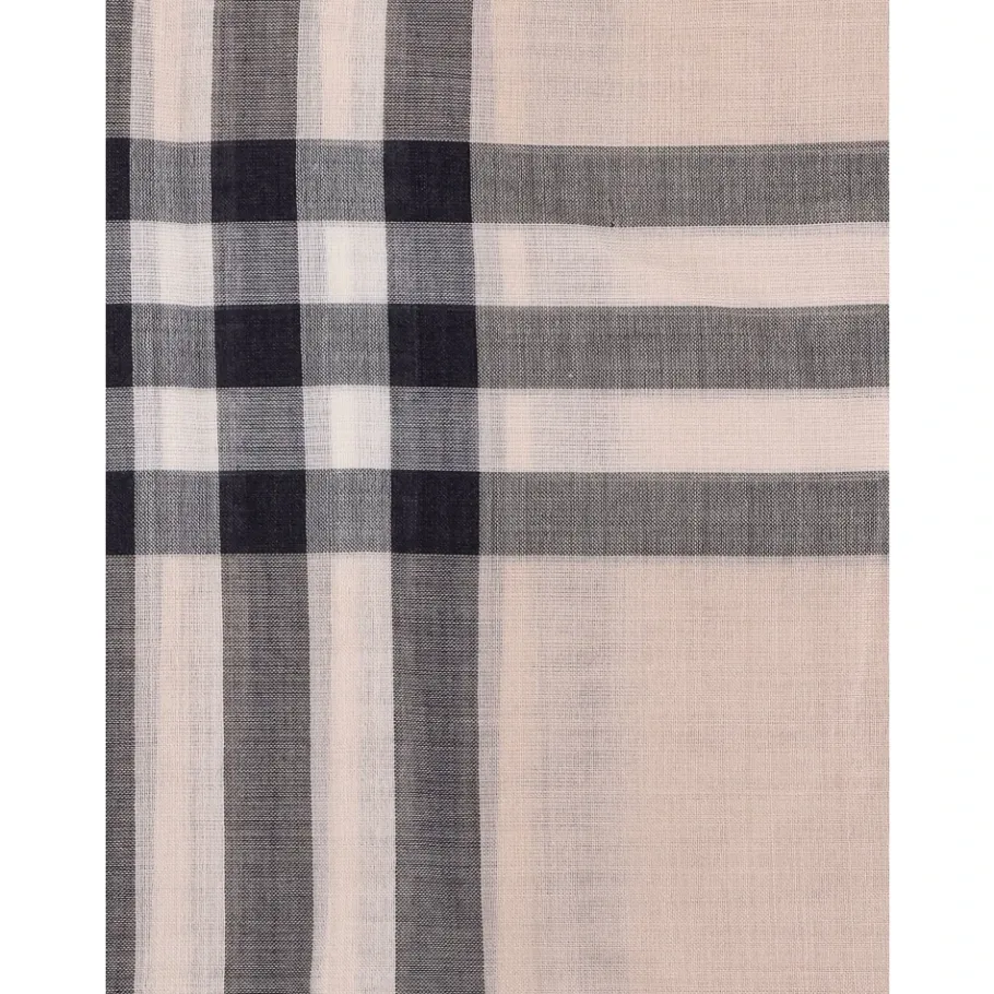 Burberry Wide Check Wool-Silk Scarf-Heren Sjaals